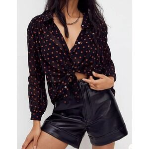 Free‎ People Ciara Printed Buttondown Size M